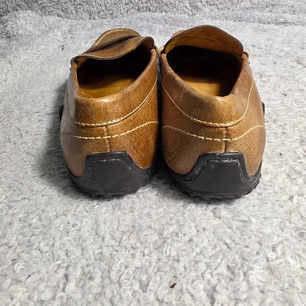 Martin Dingman Bill Penny Loafers Brown‎ Leather Vibram Sole Mens 12M Good